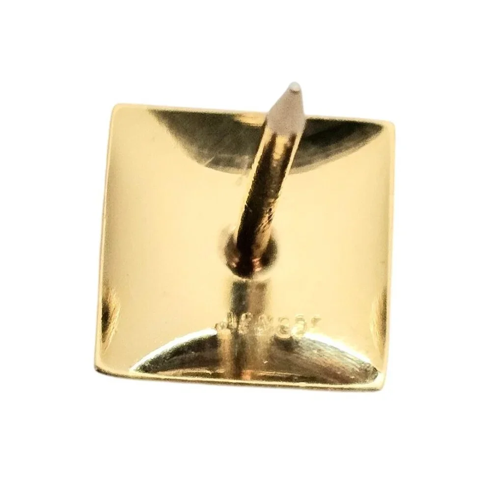 14K Yellow Gold Square Lapel Tie Pin C773